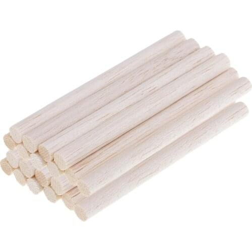 20x 8mm Round Balsa Wood Stick Wooden Dowel Rod For Kids Model Making 100mm