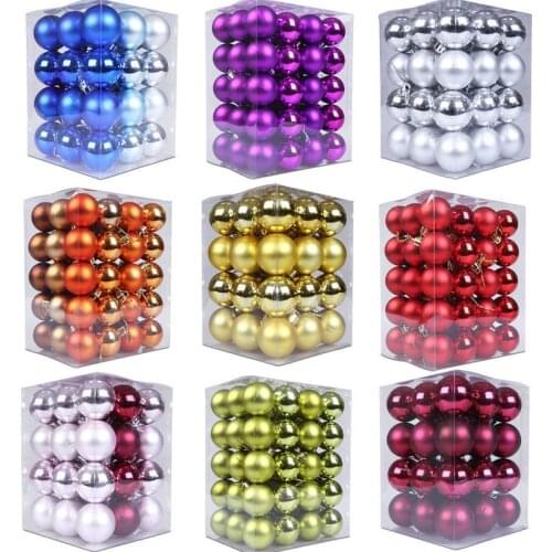 24pcs 3cm Gold Pink Champagne Red Christmas Balls Decor Christmas Tree Balls Xmas Decor Home New Year Gift
