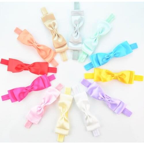 25 pcs/lot, 4.7" Satin Bow Headbands , Girls Satin Hair Bow Headband , Birthday gift