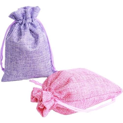 Free Shipping 5pcs 7x9 10x14 13x18cm Small Jute Bracelet Jewelry Packaging Bag Linen Drawstring Gift Bag Pouches Can Custom Logo