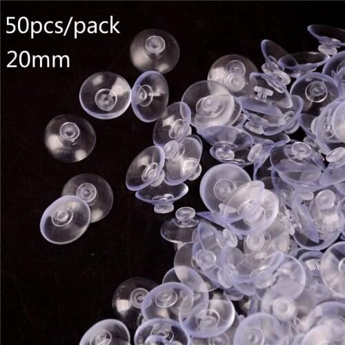 50pcs/pack 20mm Hig-end Clear Sucker Suction Cups Mushroom Head Suckers Cup Button Transparent