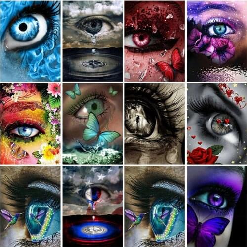 DIY 5D Diamond Painting Eye Diamond Embroidery Full Round Drill Resin Cartoon Abstract Cross Stitch Manual Art Gift Home Decor