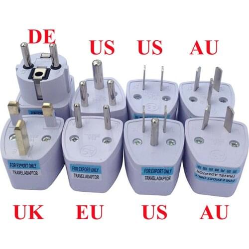 White 10A/16A 250V universal Travel Adapter plug socket converter for AU UK US EU German France Korea Swiss Brazil South Africa