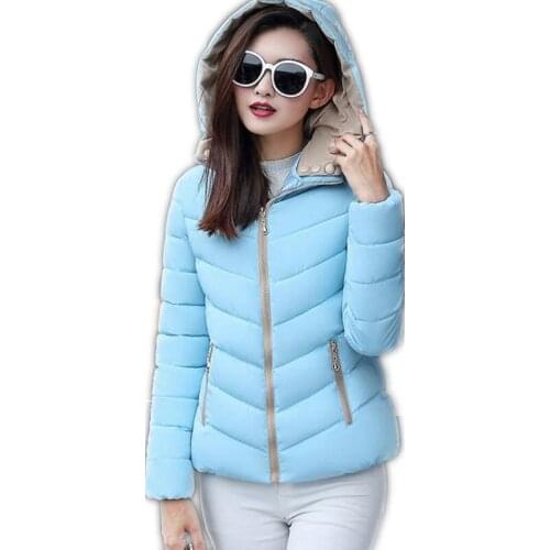 Plus Size 3XL 2018 New Fashion Women Short Parkas Female Hooded Down Cotton Jacket Long Sleeve Slim Zipper Warm Jacket Q408