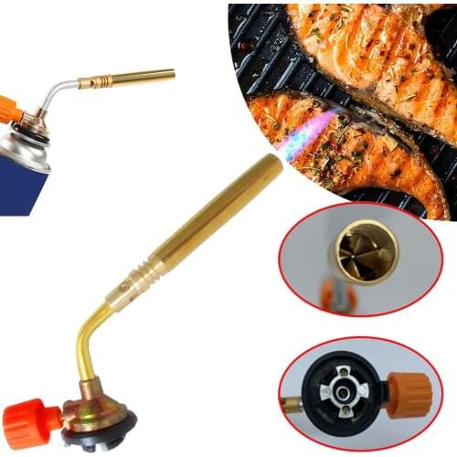 Butane Burner Welding Gas Torch Adjutable Flame Gun Brazing Flamethrower Outdoor Camping BBQ Portable Soldering Heat Gun
