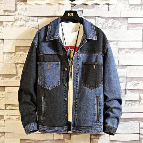Autumn Spring 2021 Plus size 5XL 4XL-L MAX CHEST 146CM Denim Jeans Jacket Men Stand Collar Casual Fashion Clothes