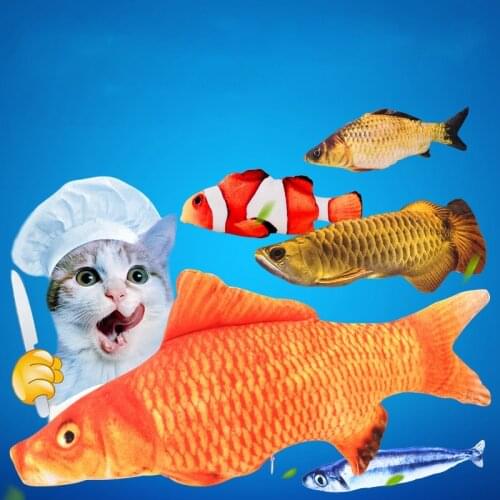 30CM Electronic Pet Cat Toy Plush 3D Interactive USB Bite Resistant Chew Molar Moving Dancing Fish Toy Kitten Playing Supplies