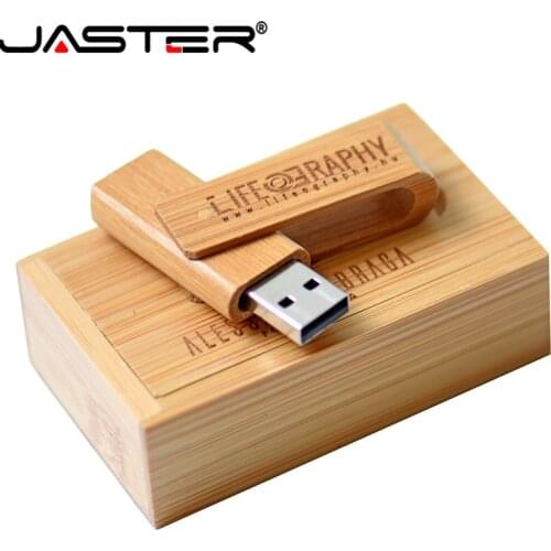 JASTER Custom Logo Flash Drive Wood Pen Drive Gift Usb 2.0 4GB to 64GB Stick Real Capacity Disk On Key free custom logo