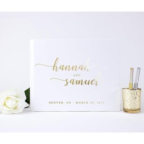 Personalised Gold Foil Wedding Guest Book Alternative Custom Wedding Guestbook Rustic Wedding Guest Book Silver Foil Ideas Book