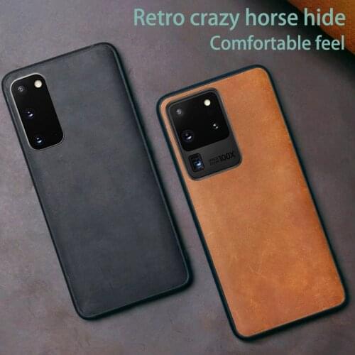 Leather Phone Case For Samsung S20 Ultra S10 S10e S7 S8 S9 Note 8 9 10 Plus A7 A8 A20 A30 A40 A50 A70 A51 A71 Crazy Horse Skin