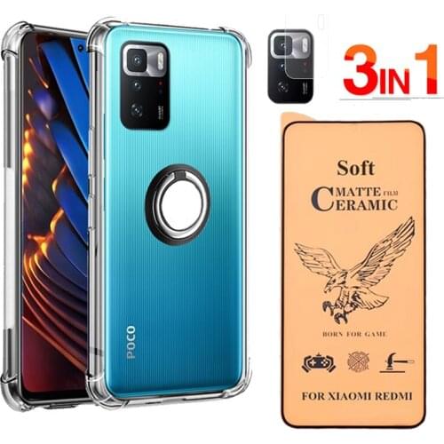 Metal Ring Holder Case Xiaomi Poco X3 GT Cases Silicone Poco Phone Cover For Xiaomi Poko X3 GT 5G Shockproof Case Poco X3GT Case