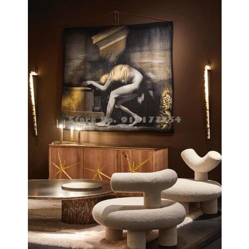 Home living room fashion lamb velvet lazy sofa Nordic bedroom childrens cute chair simple balcony single sofa