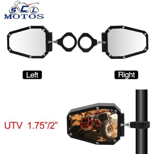 Sclmotos- Motorcycle Rearview Mirror Handlebar Outside View Mirrors Mount 1.75" UTV ATV For Polairs RZR 1000 XP For Yamaha