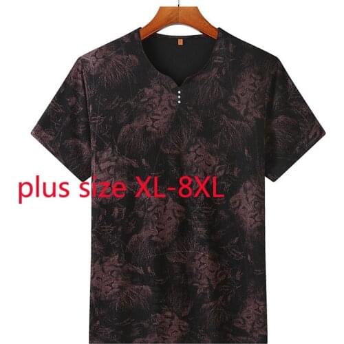 New Arrival Super Large Summer Fashion Men Oversize Casual Round Neck Printed Short Sleeve Men T Shirt Plus Size XL-6XL 7XL 8XL