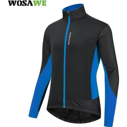 WOSAWE Men Cycling Jacket Winter Windproof MTB Jackets Coat Keep Warm Breathable Comfort Clothes Waterproof Thermal Fleece