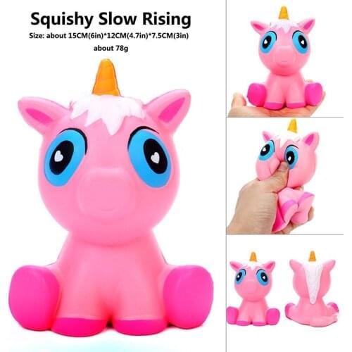 Soft Slow Rising Squishy Toys Cute Lovely Kawaii Jumbo Big Pink Unicorn Cartoon Animal Squishy Toys Jumbo