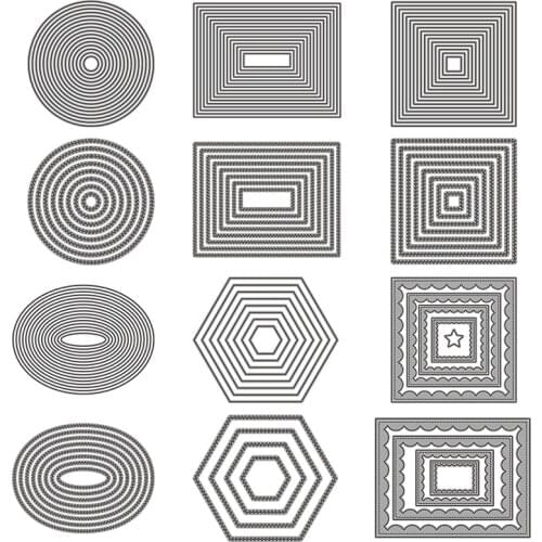 Basic Border Frame Set Metal Cutting Dies for DIY Scrapbooking Photo Album Decorative Embossing Paper Card Crafts Die Cut 2019