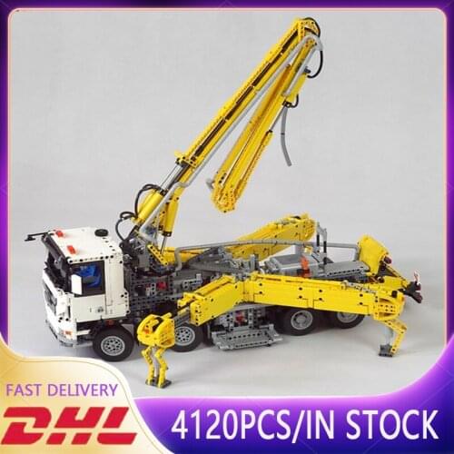 New RC Legaostyle High-Techn Gear MOC-29716 Truck With Concrete Pump Engineering Technology Pneumatic Kids Christmas Toys Gift