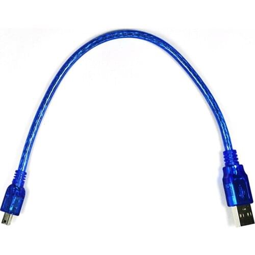 Mobile Cell Phone lear New Blue Short USB 2.0 A Male to Mini 5 Pin B Male Data Charging Cable - 30CM for MP3 MP4 Camera
