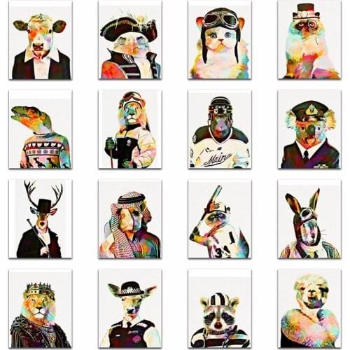 Full Round Diamond embroidery Cross stitch Colorful Animal 5D DIY Diamond painting Eagle Full Square Diamond mosaic Monkey