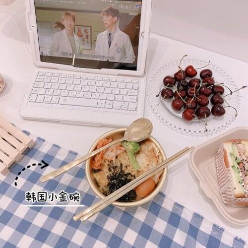 Tableware Xiaojin Bowl with Sauce Rice Bowl Kimchi Rice Wine Instant Noodles Bowl Metal Bowl