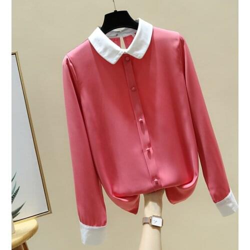 Long Sleeve Blouse Women Blusas Mujer De Moda 2021 Tunr Down Collar Office Chiffon Blouse Shirt Tosp Women Clothing Blusa E18