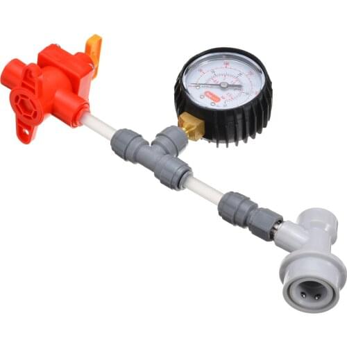 Spunding Valve Food Grade Acetal Diaphragm Spunding Valve Set Adjustable Pressure Relief Gauge Ball 0-40 psi Equipment