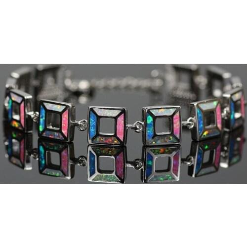 SZ003 New Fashion Fire Opal Bracelet Square Muticolor Friendship & Female Jewelry Gift for Women