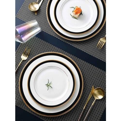 8/10 Inch Ceramic Steak Dinner Plate Bone China Handmade Dinner Serving Dish Plates Round Kitchen Tableware Luxury Home Decor