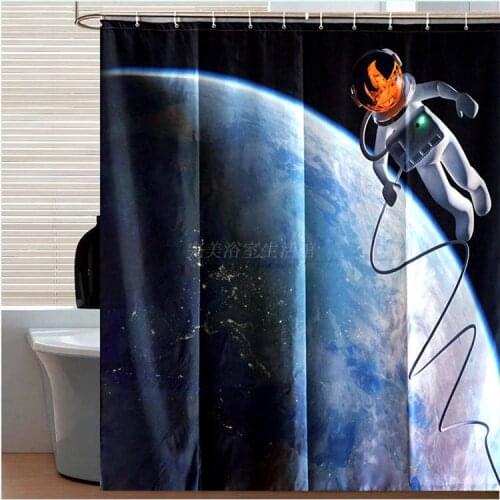 The space walk Space walk Magic Galaxy Personalized Shower Bath Curtain Waterproof Polyester Fabric Shower Curtains 180CM*180CM