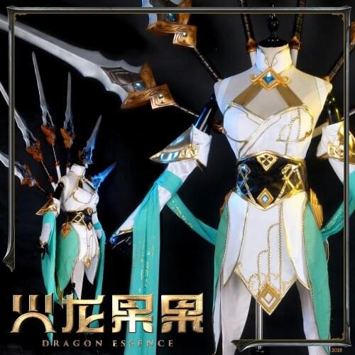 [STOCK] 2018 Game LOL Female Hero IreliaJade sword legend Cosplay Costume Full Set For Women Halloween Carnival Free Shipping