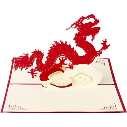 Pop Up Greeting Cards Dragon Birthday Thank You Children Gifts Christmas Hot MAR10_35