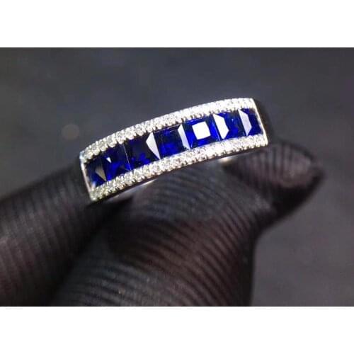 Y405 Fine Jewelry Sapphire Ring Natural 1.1ct Unheat Blue Sapphire Gemstone Pure 18 K Gold Jewelry For Women Diamonds Rings