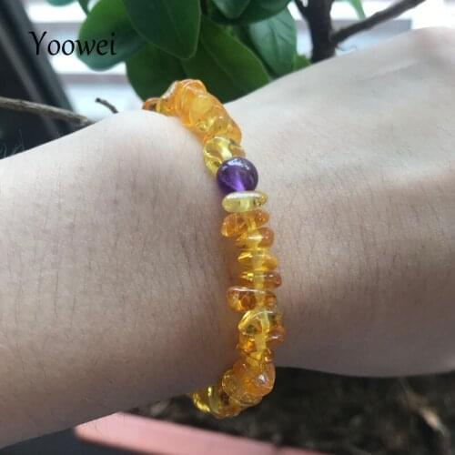Yoowei 7 Styles New Amber Bracelet for Women Adult Baby Girl Gift Designer Gems Irregular Natural Stone Amber Jewelry Wholesale