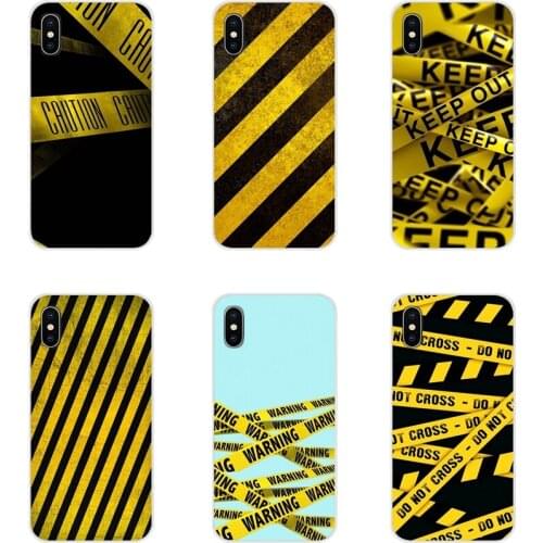 Yellow warning Accessories Phone Cases Covers For Huawei G7 G8 P8 P9 P10 P20 P30 Lite Mini Pro P Smart Plus 2017 2018 2019