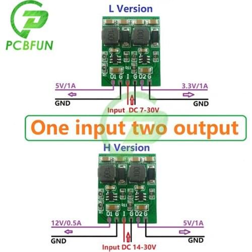 10W 2 Channels Multiple Switching Power Supply Module 3.3V 5V 12V Dual Output DC DC Step-Down Buck Converter Board