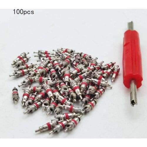 100Pcs Tyre Zinc Alloy Valve Stem Core Part Valve core wrench Car Truck Zinc alloy Tire Tyre Valve Stem Core Part Replacement