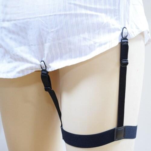 2Pcs/Set Mens Shirt Stays Elastic Leg Suspenders Plastic Non-slip Locking Clamps