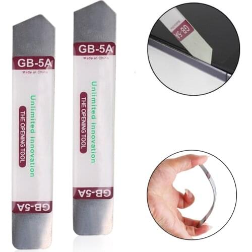 2Pcs/set Metal Flat Soft Blade Pry Bar Open Repair Tool kit for Mobile Phone Electronic Broken Screen Glue Remove Steel Pry Bars