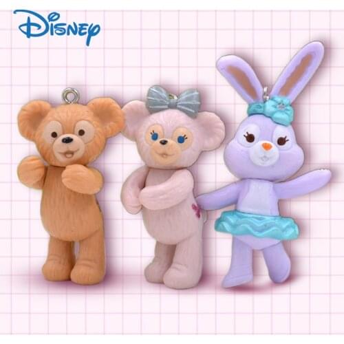3pcs Duffy And Stellalou Shelliemay Figures Toys Disney Bear Dolls Pvc Keychain On Backpack For Girls Women Rabbit Pendant Gifts