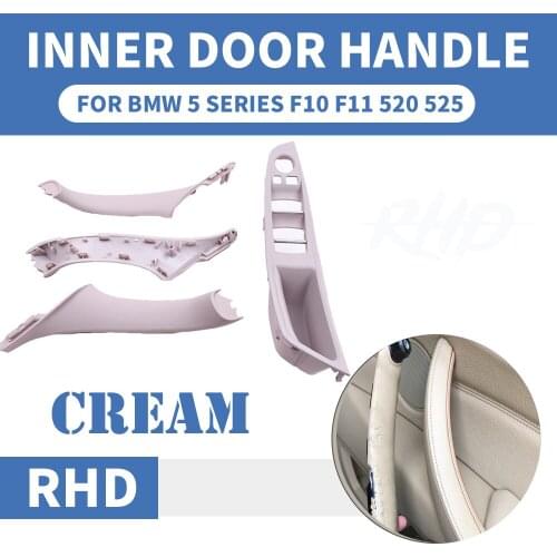4PCS/set Right Hand Drive RHD For BMW 5 series F10 F11 F18 520 525 Cream Car Interior Door Handle Inner Panel Pull Trim Armrest