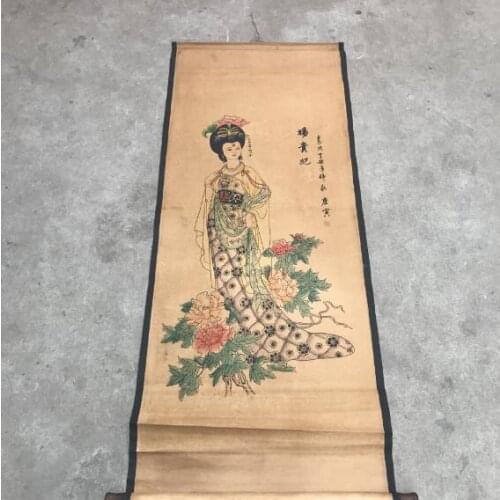 Antique calligraphy and painting Chudo painting beauty of female image painting decorative ornaments