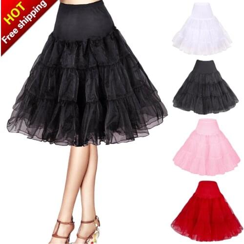 Free Short Organza Halloween Petticoat Crinoline Vintage Wedding Bridal Petticoat for Wedding Dresses Underskirt Rockabilly Tutu
