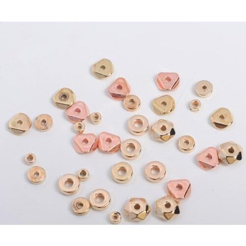 200Pcs/Lot Hexagon Triangle Round Geometry Craft Loose Spacer Beads CCB Plastic Charms Beads For Jewelry Making Supplies