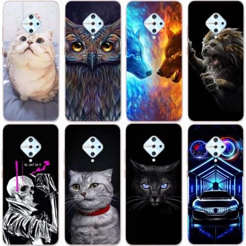 For VIVO V17 Case Rose Wolf Cute Patterned Cover Soft Silicon Phone Case for Vivo v17 Top Quality