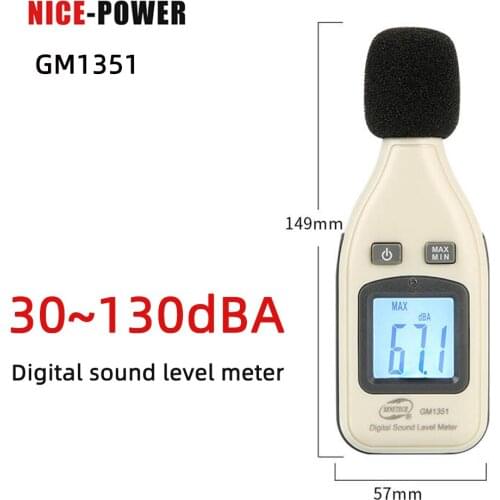 HOT Digital Sound Level Meter Noise Tester GM1351 Noisemeter In Decibels LCD Screen Noise Decibel Monitor Pressure Tester Card