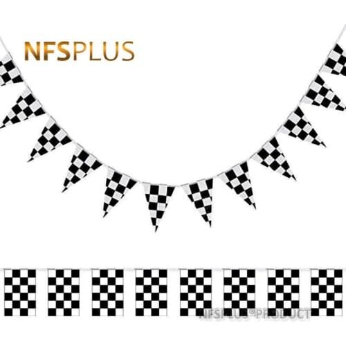 Checkered Hanging Flags And Banners 20PCS Rectangle 38PCS Trianglar F1 Sport Auto Racing 14x21cm Chequered Decorative Sport Flag