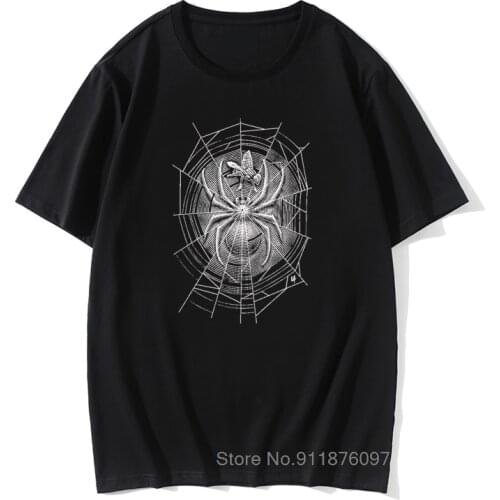 Predator T-shirts Latest Spider Web Print Men Tshirt Awesome Design Tees Male Summer 100% Cotton Tops Tees Satanic Shirts