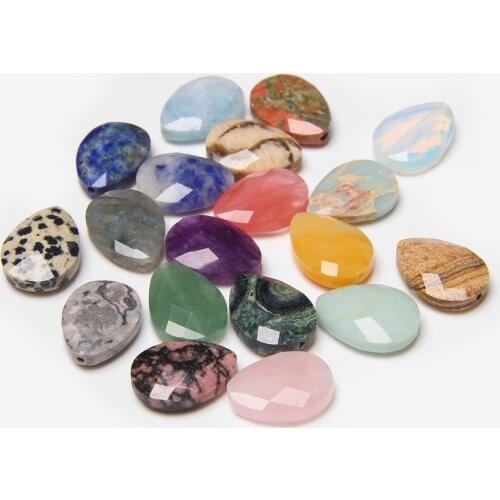 Faceted Natural Stone Quartz Crystal Beads Faceted Loose Spacer Beads Charm For Jewelry Making Accessories 5pcs/Lot 13*18mm Diy