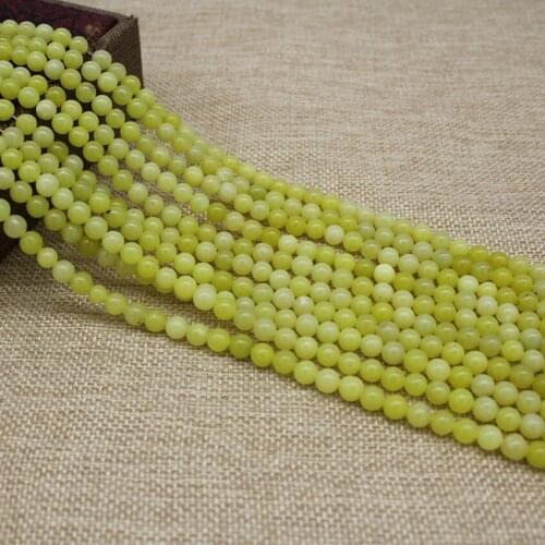 High Quality Lemon Jades Chalcedony Round Loose Beads 8mm For Jewelry Making Natural Stone Beads Diy Earings Necklace Bracelet